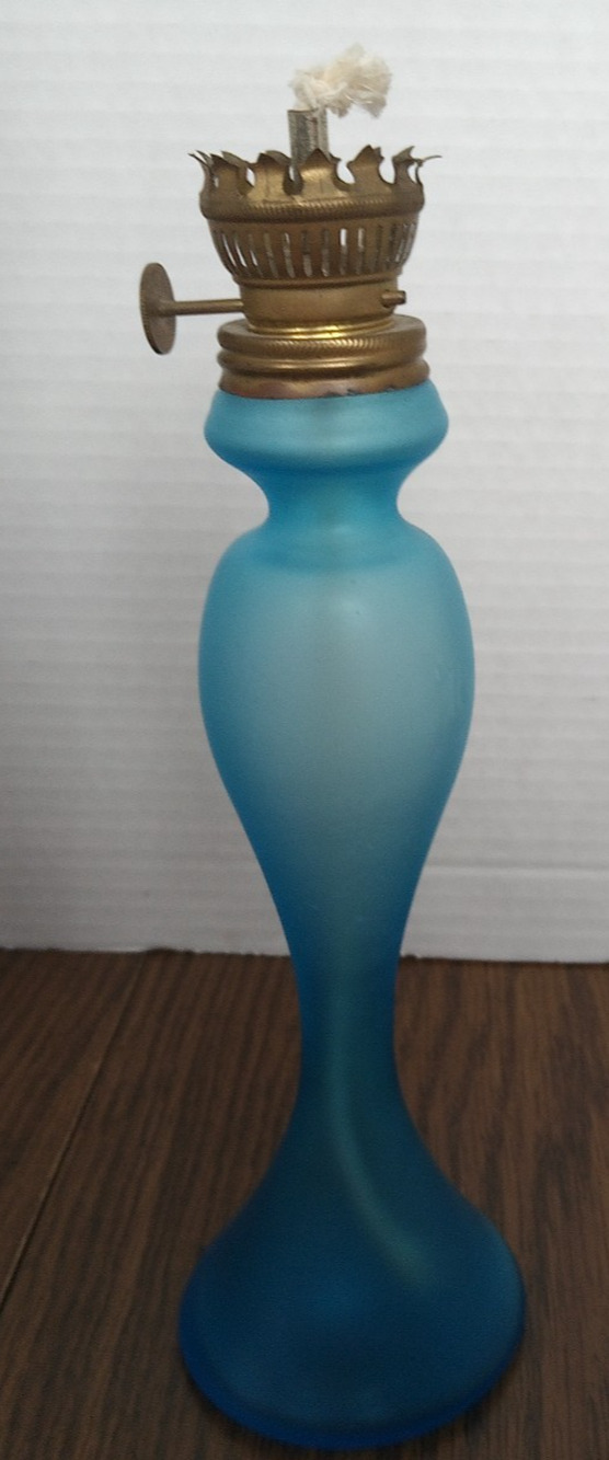 Art Line Blue Glass Oil Lamp